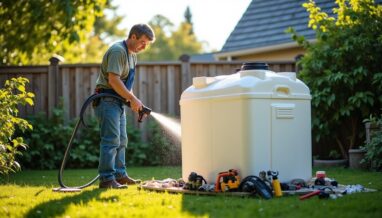 Guide pratique : Transformer une cuve à fioul en plastique en récupérateur d’eau de pluie – étapes de nettoyage et préparation
